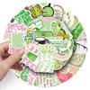 50 Matcha Girl Ästhetische Sticker - Frisches Grün & Pink Graffiti für Notizbücher & Tassen