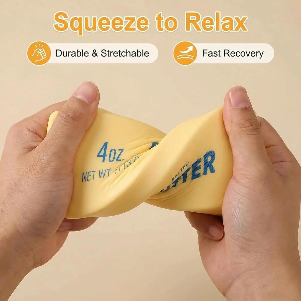 Squishy Elastic Butter Stick Fidget Toy Cheese Shape Stress Relief Game Funny Decompression Prank Squeeze Toy For Anxiety Relief