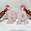 Creative PU Leather 26 Letter Keychains Fashion Alphabet Keyrings Handbag Ornaments Pendant Car Key Holder Accessories Gifts