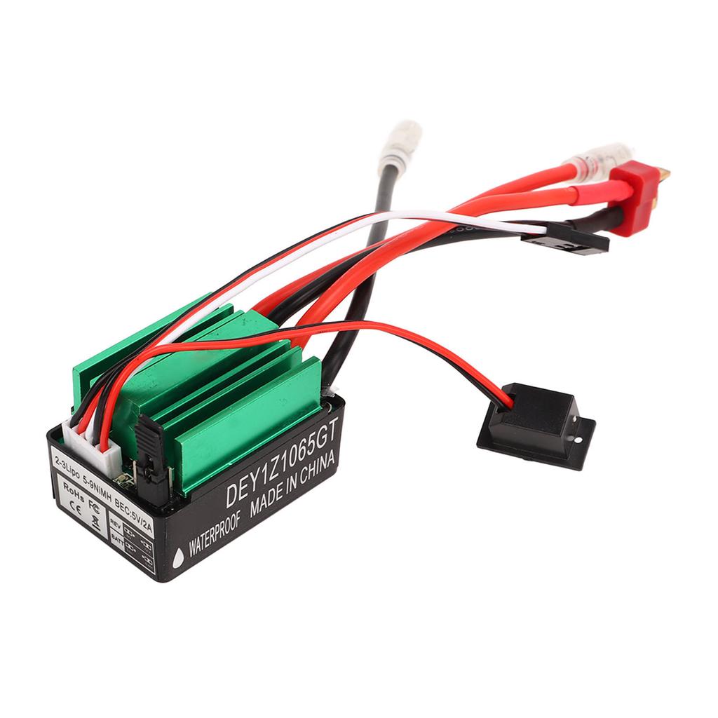 65A RC Brushed ESC Waterproof RC Crawler Ship Model ESC T Plug Brushed ESC Replacement Part