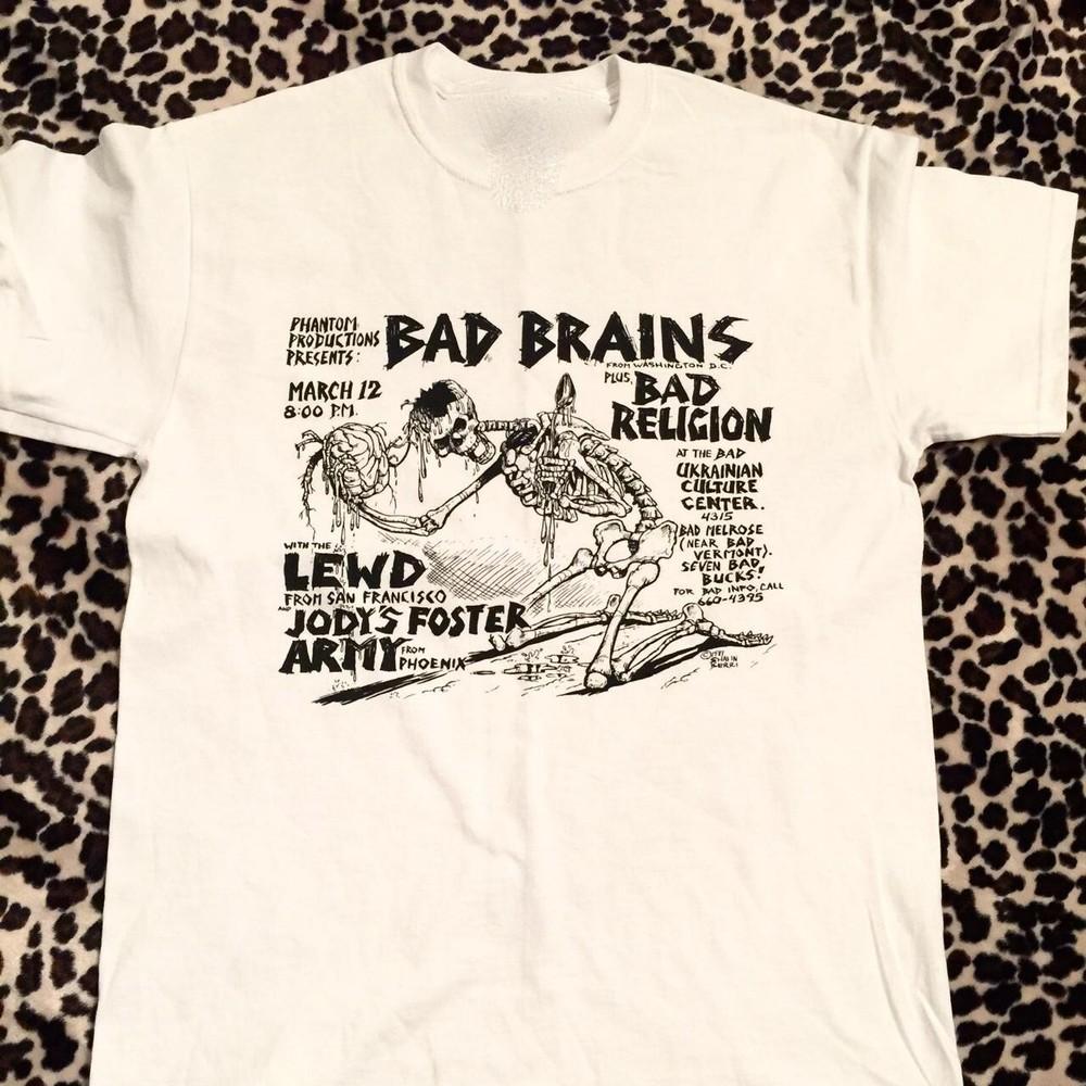 Vtg Bad Brains Band Short Sleeve Cotton All Size Men Women White Shirt BL212 Unisex T-Shirt XL