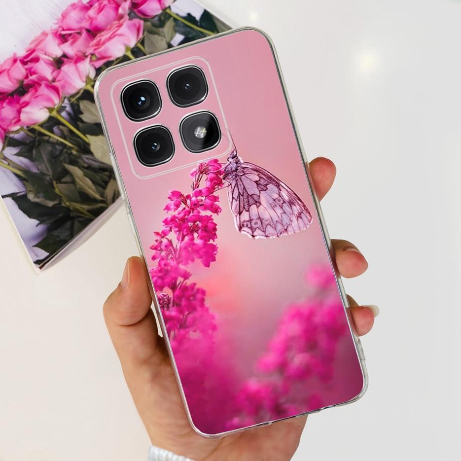 For Xiaomi 14T Pro Case Stylish Flowers Painted Cover 6.67'' Clear Silicone Phone Case For Xiaomi Mi 14T 14TPro Mi14T Soft Shell