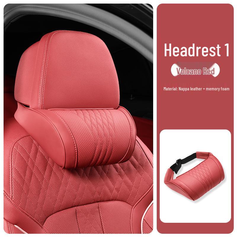 Luxurious Nappa Leather Neck Pillow for Maybach & Toyota Car Seats – Year-Round Comfort