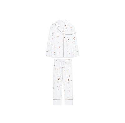 White Pocket Satin Pajamas