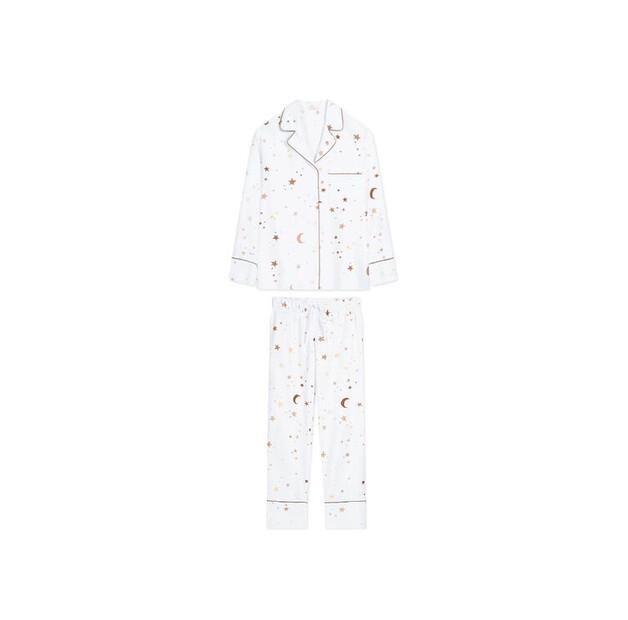 White Pocket Satin Pajamas