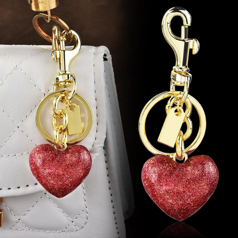 Heart Shape Key Holder Pendant With Metal Finish For Handbag Decoration And Gift