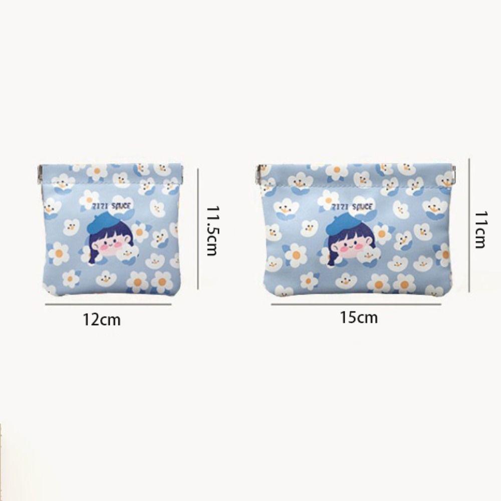 Neue automatische Schließung Mini Kosmetiktasche Weiches Pu-Leder Tragbare Lippenstifttaschen Cartoon Muster Make-up Tasche
