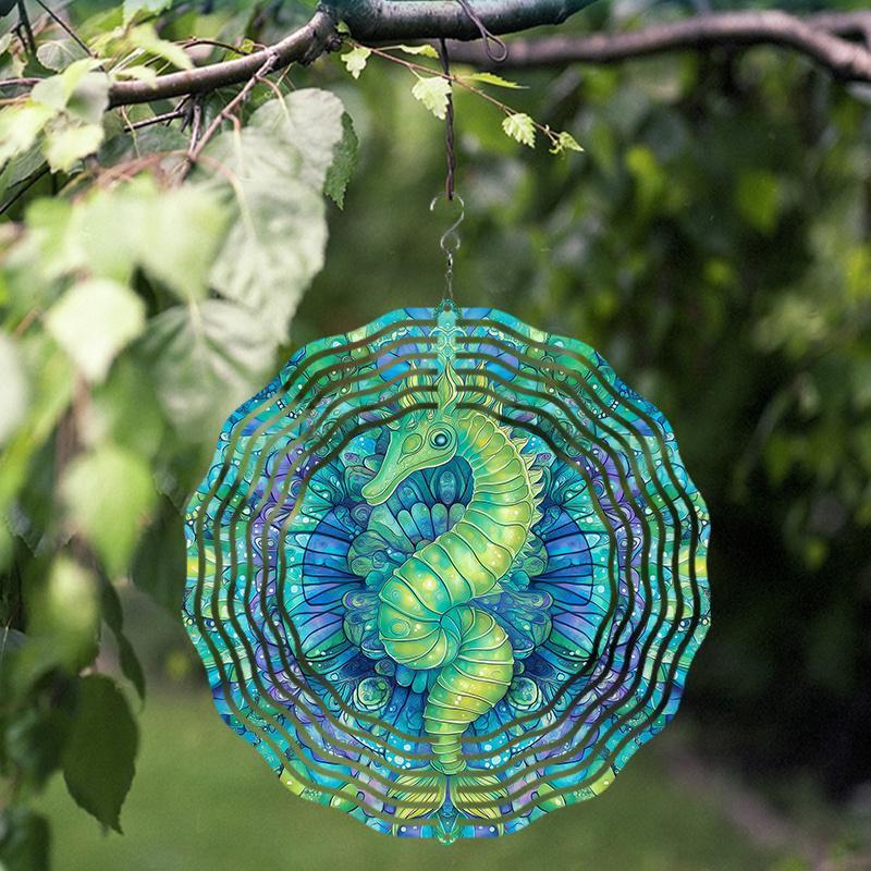 10 Zoll Hängender Windspinner mit 360-Grad-Haken für Balkon-Gartendekoration Frühling Sommer AußendekorationMetall-Windspiele für Heimdekoration