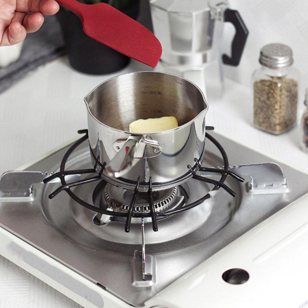 Stainless Steel Oil Pouring Pot Dual Spout Butter Warmer Pot Butter Melt Pot Melting Chocolate