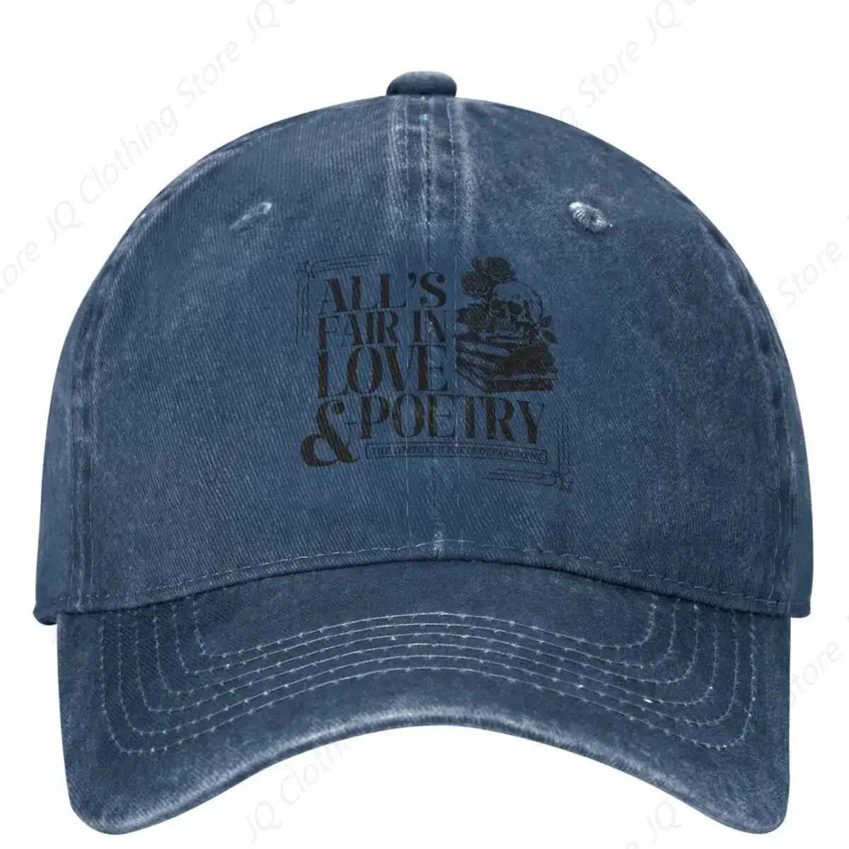 

Unisex Women Skull Alls Fair In Love Poetry 1234 Baseball Cap Vintage Distressed Washed Sun Cap Adjustable Adjustable