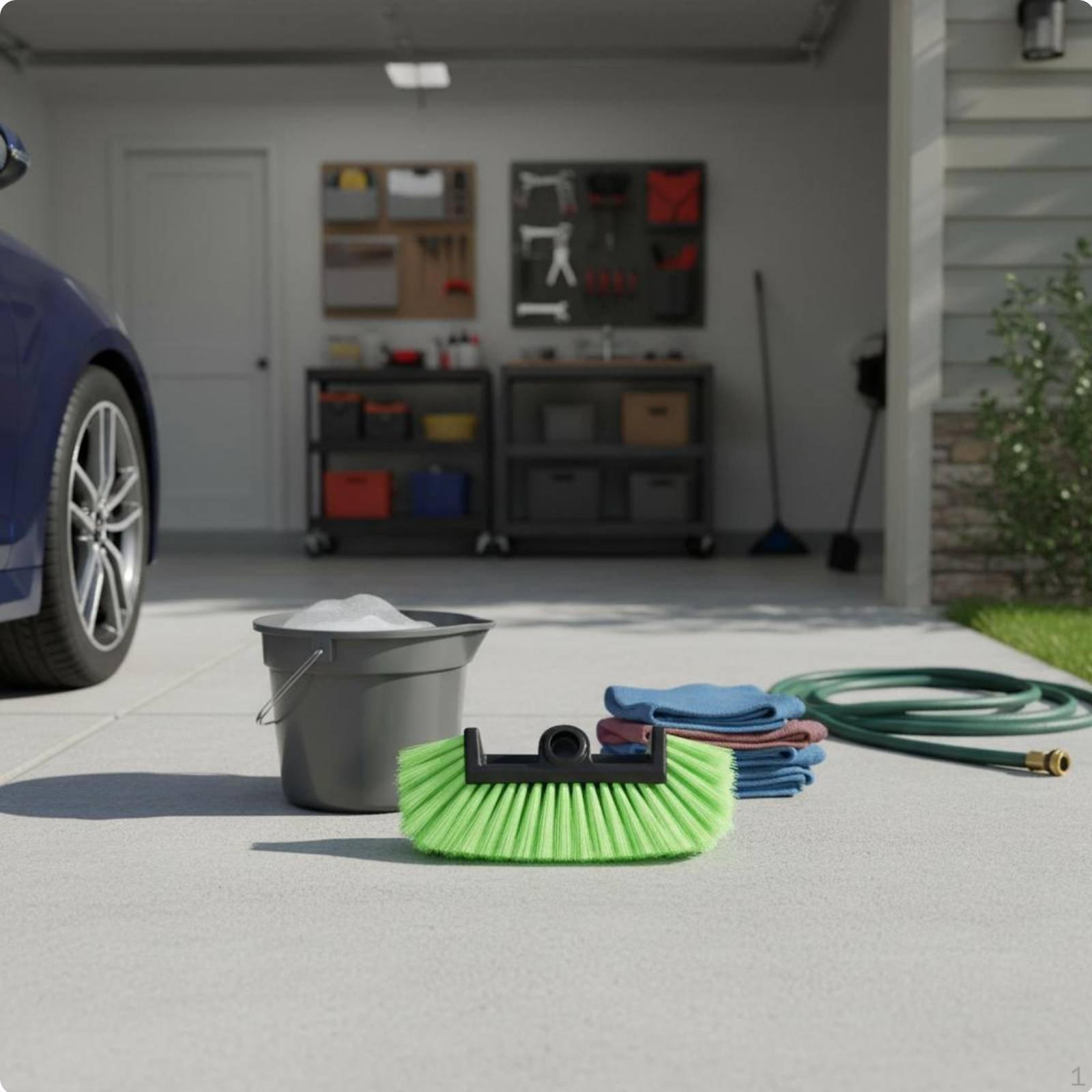 Car Wash Brush Soft Filament Mop Detachable Head Green