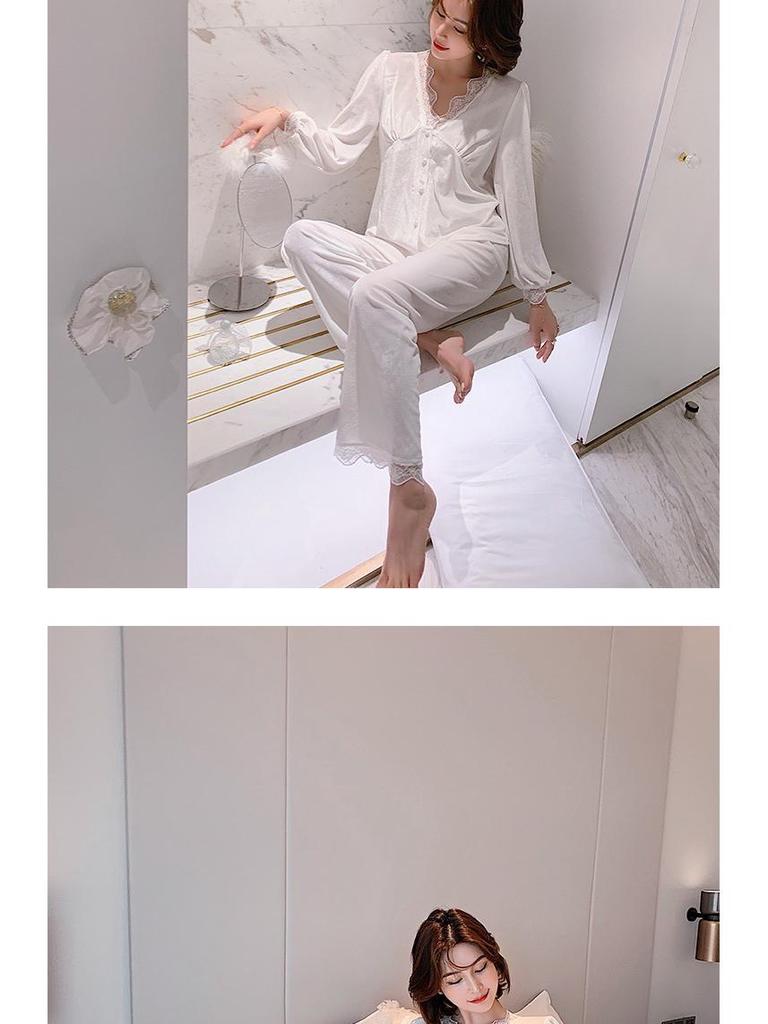 Women's Autumn Korean Style Fashionable Long Sleeve Pajama Set - Versatile High-End Two-Piece for Indoors & Outdoors