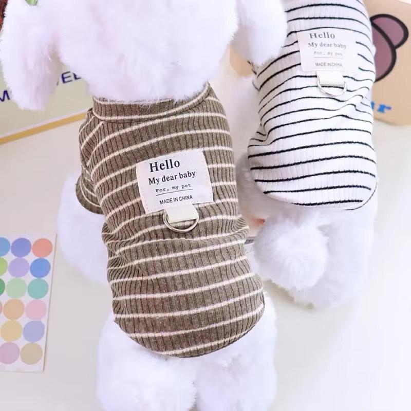 Dog Vest T-Shirt Cute Puppy Clothes Fashon Striped Cat Dog Shirt Chihuahua Bichon French Bulldog Pet Clothing Girls Dog Costume