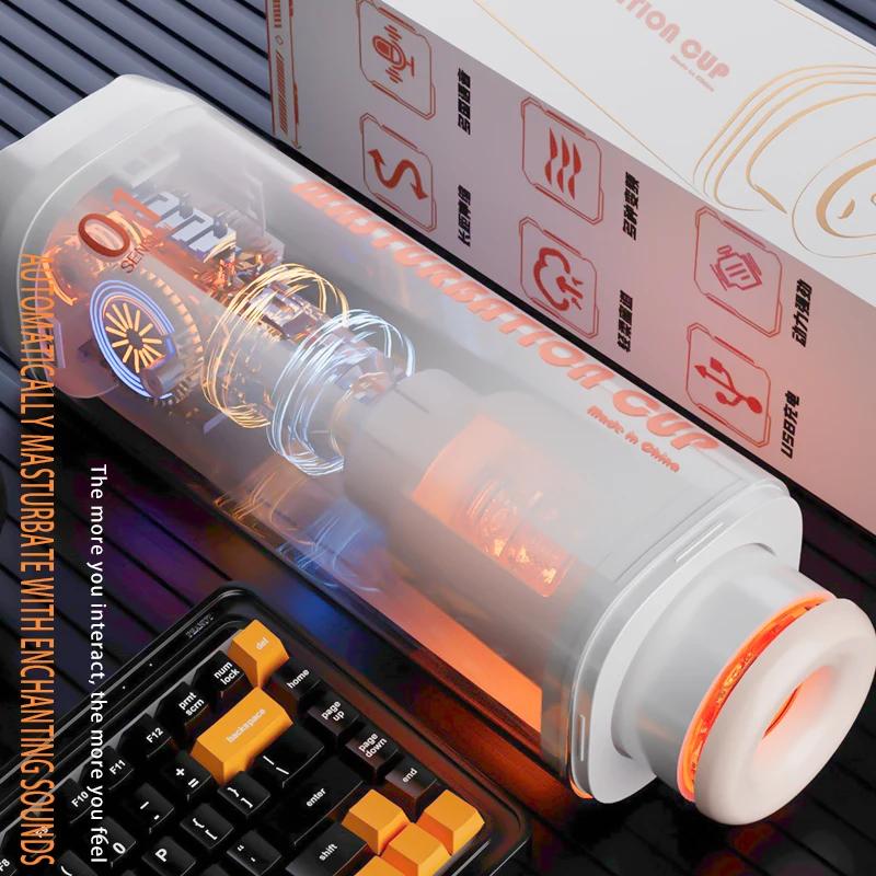 Male Masturbation Cup Telescopic Rotation Heating Female Voice Blowjob Sex Machines Toy Adult Goods for Men Vagina Masturbation