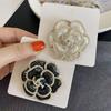 Rhinestone Camellia Brooches For Women Unisex Enamel Flower Design Plant Pins Office Party Friend Gifts Jewelry Accessories