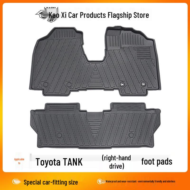 Right-Hand Drive TPE Floor Mats for Toyota Tank - Waterproof, Wear-Resistant, Spacious Car Interior & Trunk Mats.