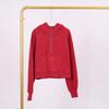 LULU Women's Hooded Half-Zip Terry Cloth Sweatshirt with Gold Logo & Zipper, Plus Velvet Yoga Wear