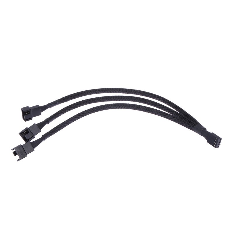 Power Cables & Connectors 3 Pcs 4Pin 1 To Ways Extender Cable Pwm Fan Splitter Black Sleeved Extension For Cpu Or Computer Case