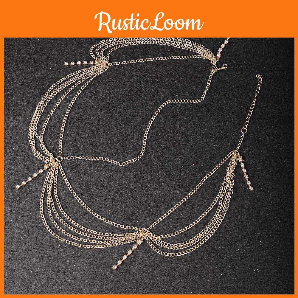 Fashionable Rhinestone Decoration Multi Layer Chain Design Women Headwear For Wedding Celebrations