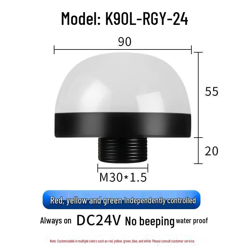 Waterproof Hemispherical 3-Color Alarm Signal Light K90L