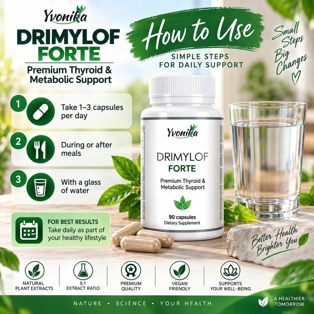 Yvonika Drimylof Forte – Premium Thyroid & Metabolic Support, 90 Capsules