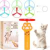 1 Set 6 Flying Discs Flying Disc Launcher Interactive Flying Saucer Stick Cat Fetch Toy  Playtime
