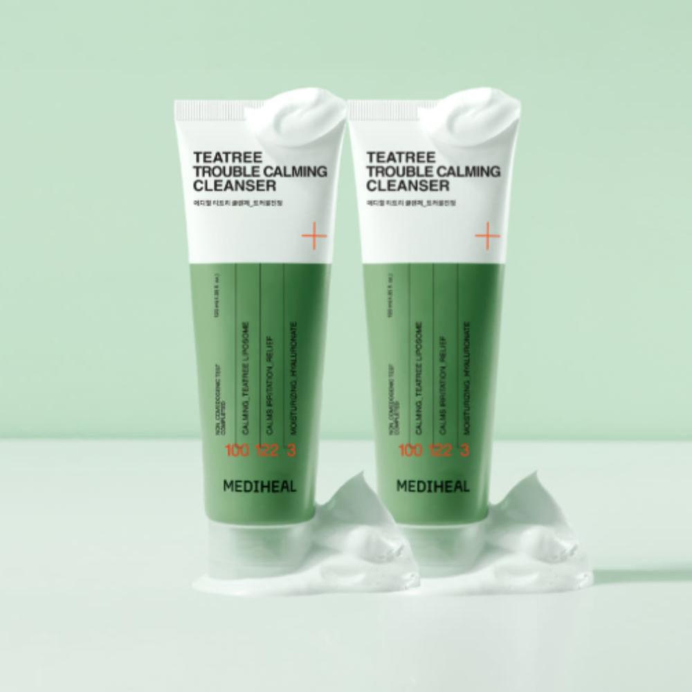 

Mediheal Tea Tree Trouble Cleansing Foam 120ml × 2 Gentle & Low-Irritation Foaming Cleanser