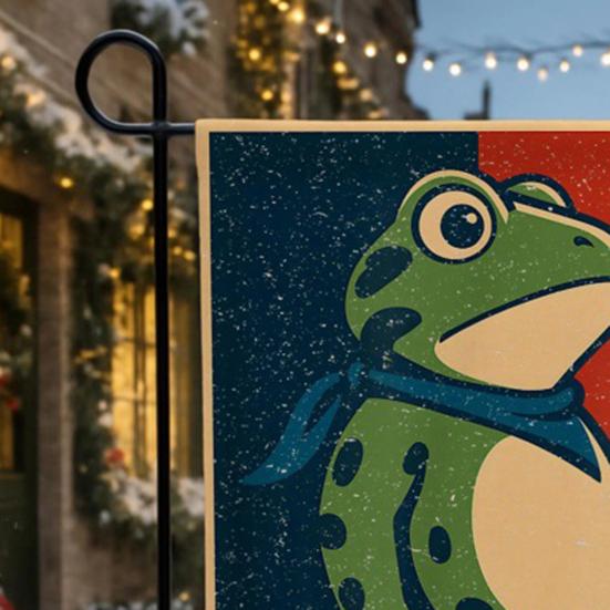 10 Pcs Resist Portland Frog Yard Flag Frog Protest Garden Flag Hilarious Outdoor Banner