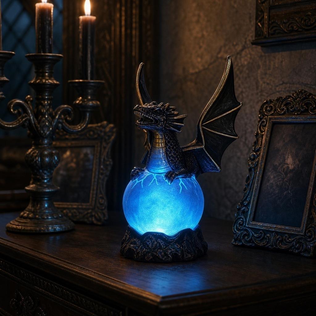 Night Light with LED - Theme , Dark Brown Decorative Sculpture