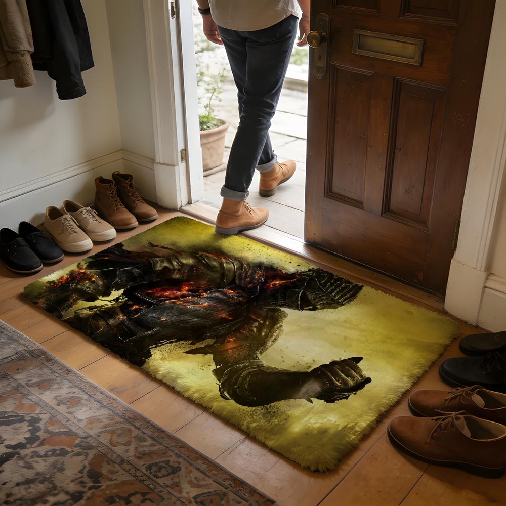 Game DDark SSouls 3 Floor Mat Soft Flannel Absorbent Mat Non-Slip Rug Home Bedroom Bathroom