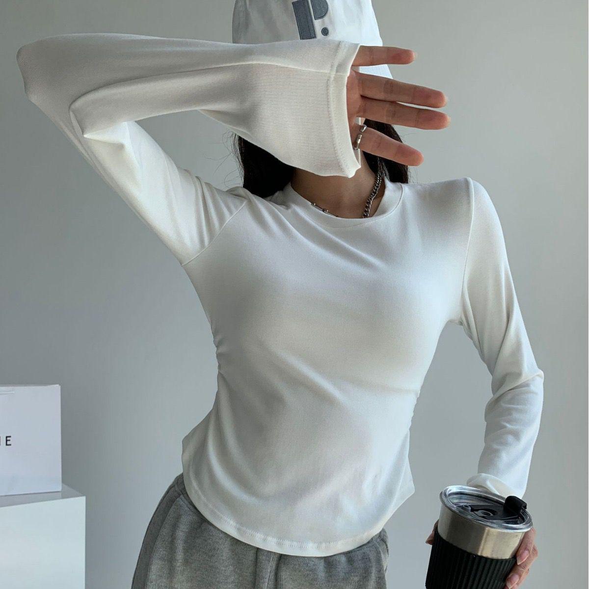 

Women s Slim Fit Round Neck Elastic Waist Top XL