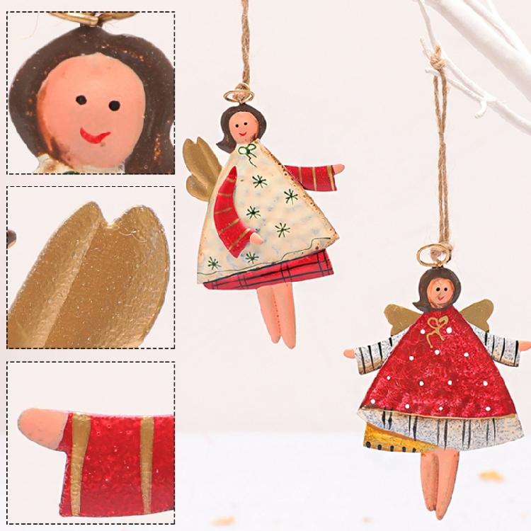 Girl Shaped Pendant Metal Christmas Tree Hangings Adornment Door Hanging Accessory Festival Home Decoration Supplies