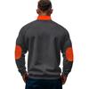 Autumn Winter Patchwork Sweatshirts Men Loose Casual Fleece Heavyweight Stand Up Collar Pullover Half Zipper Long Sleeved Sweatshirt