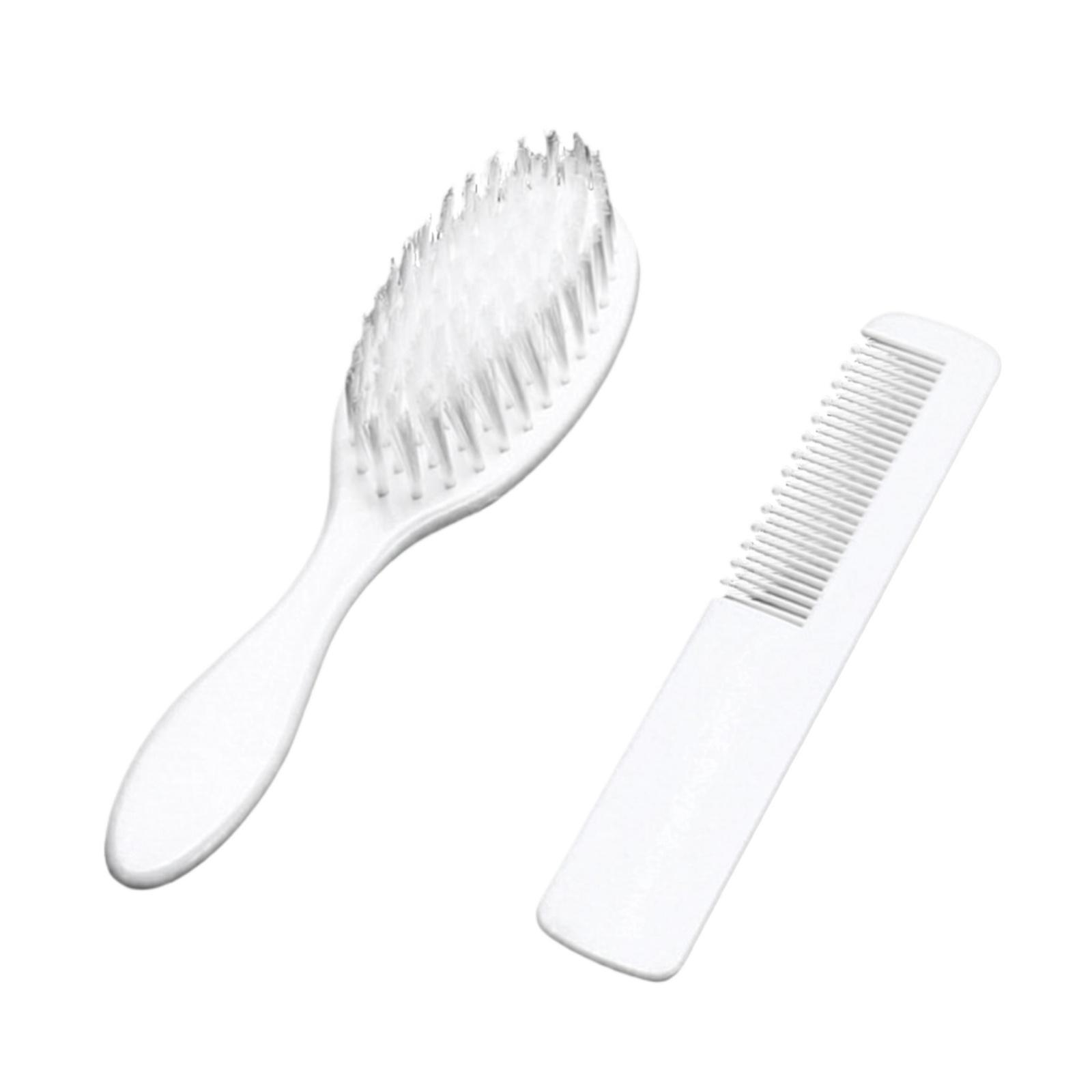 

Baby Hair Brush and Comb Set Soft Bristles Gentle Scalp Massage Infant Grooming Kit Safe Materials for Newborn Care One Size білий