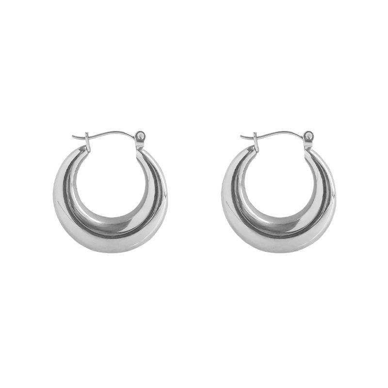 

French retro earrings, new models, trendy high-end sense, European and American niche design, minimalist oval ring earrings, studs.