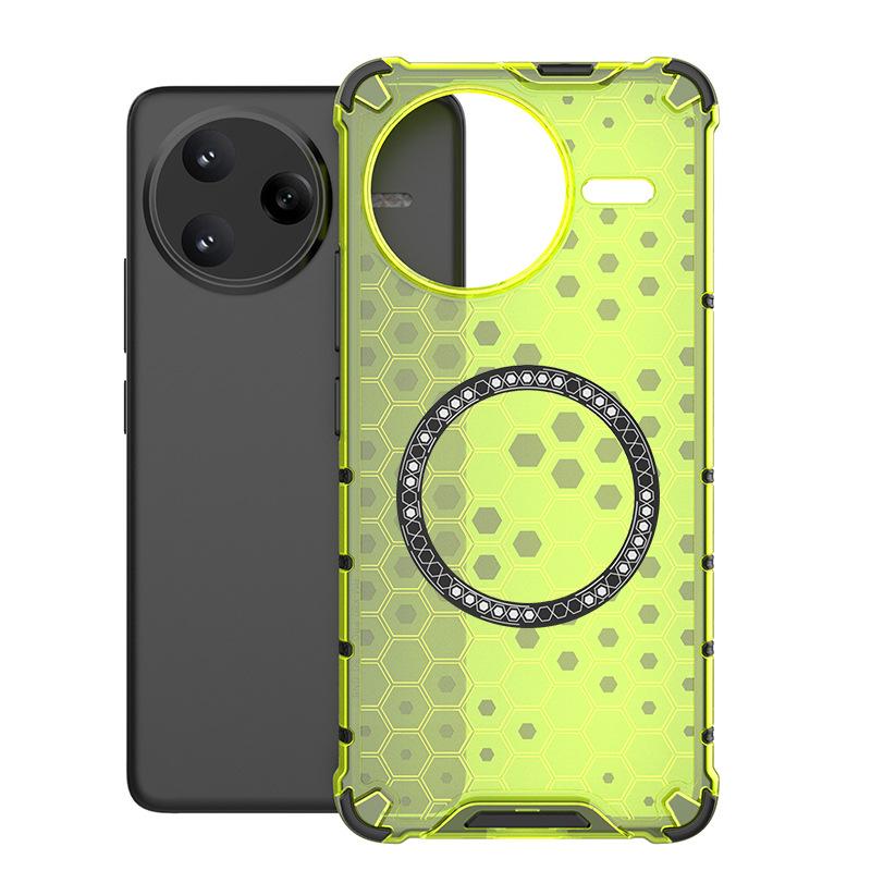 Applicable to Xiaomi Redmi K80Pro Honeycomb Magnetic Mobile Phone Case Redmi K70Pro Airbag Redmi 14C Protective Case