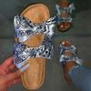 Fashion Women's Slippers Butterfly-knot Flat Sole Large Size Shoes Women Leisure Dress Anti-Slip Sole Summer Roman Zapatillas De Mujer