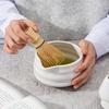 1pc 161ml/16oz Japanese Traditional Ceramic Matcha Bowl with Pour Spout, Handmade Japanese Style Matcha Green Tea Ceremony Chawa