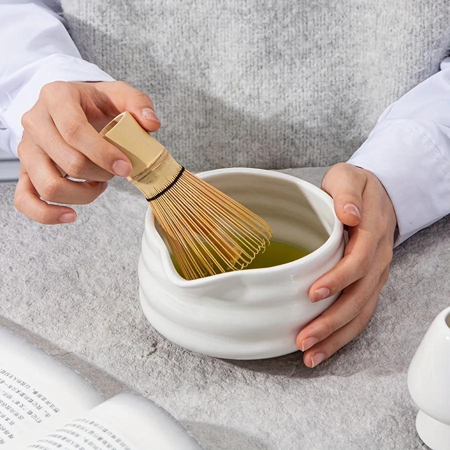 1pc 161ml/16oz Japanese Traditional Ceramic Matcha Bowl with Pour Spout, Handmade Japanese Style Matcha Green Tea Ceremony Chawa