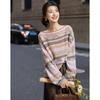 Demana Women's Striped Color-block Wool Blend Knit Sweater
