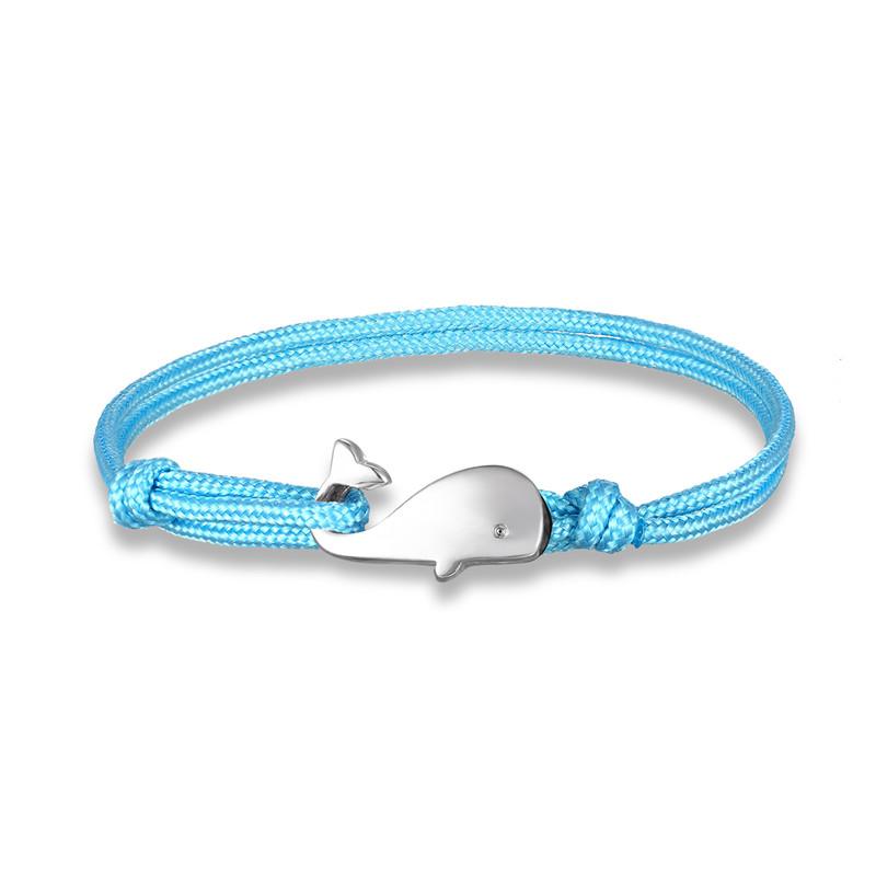 Beach Vacation Tiny Whale Tail Bracelet Couple Men Women 550 Paracord Jewelry Wrap Metal Hooks Summer