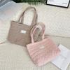 Autumn New Quilted Padded Cotton Love Plaid Tote Bag Mommy Bag Single Shoulder Women's Large Capacity Handbag
