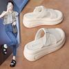 Muffin thick-soled cool slippers women's summer wear 2025 new heightened high-heeled sandals women's casual seaside beach shoes