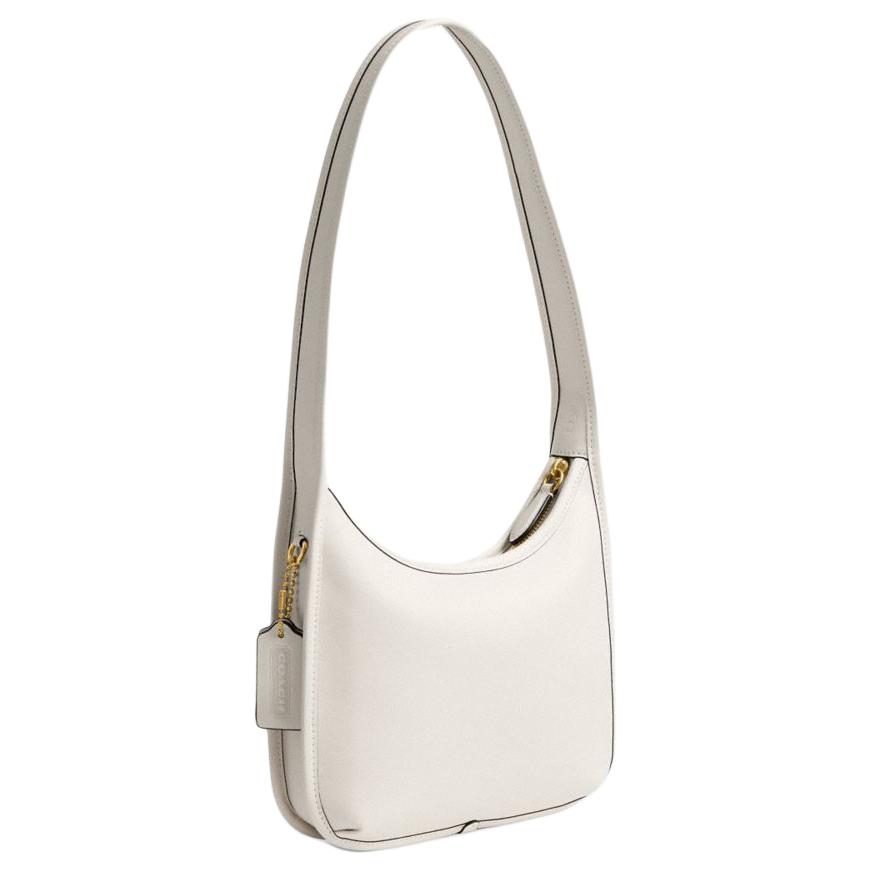 Coach 23 Top Zip Closure Internal Snap Pocket Glove Tanned Leather Underarm Tote Handbag Medium Women Handbags Brass Chalk CAF11-B4HA