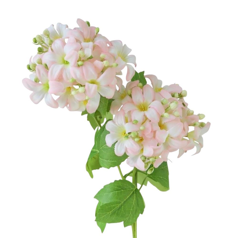 

2 Heads Artificial Hydrangea Silk Cloth Green Leaves Fake Flower Ball DIY Floral Materials Realistic Simulation Flowers розовый