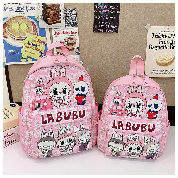 

Школьные ранцы2024 Новый школьный ранец Labub для детей Мультяшный милый с принтом Студенческий школьный ранец Большой вместимости Школьный ранец в стиле колледжа small