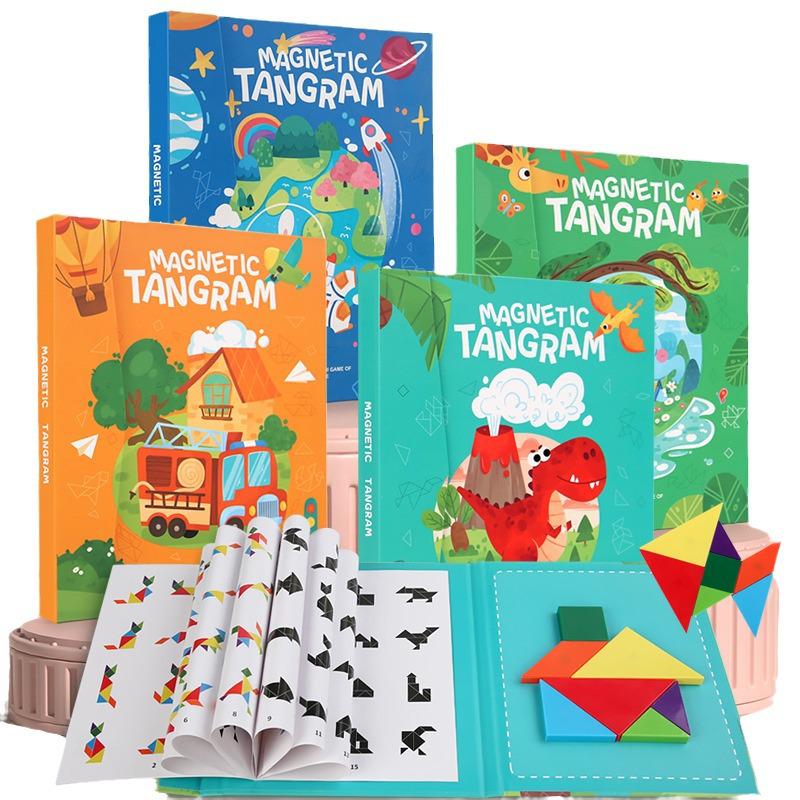 Magnetic Tangram Puzzle for Young Children - Educational Wooden Toy for Early Learning