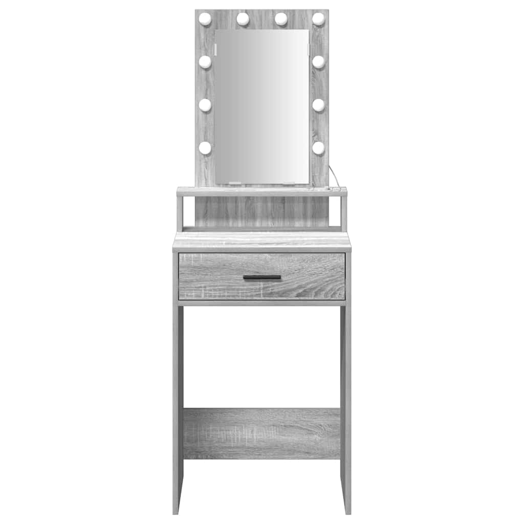 Makeup Table with Drawers Gray 50 x 41 x 140 cm Engineered Wood