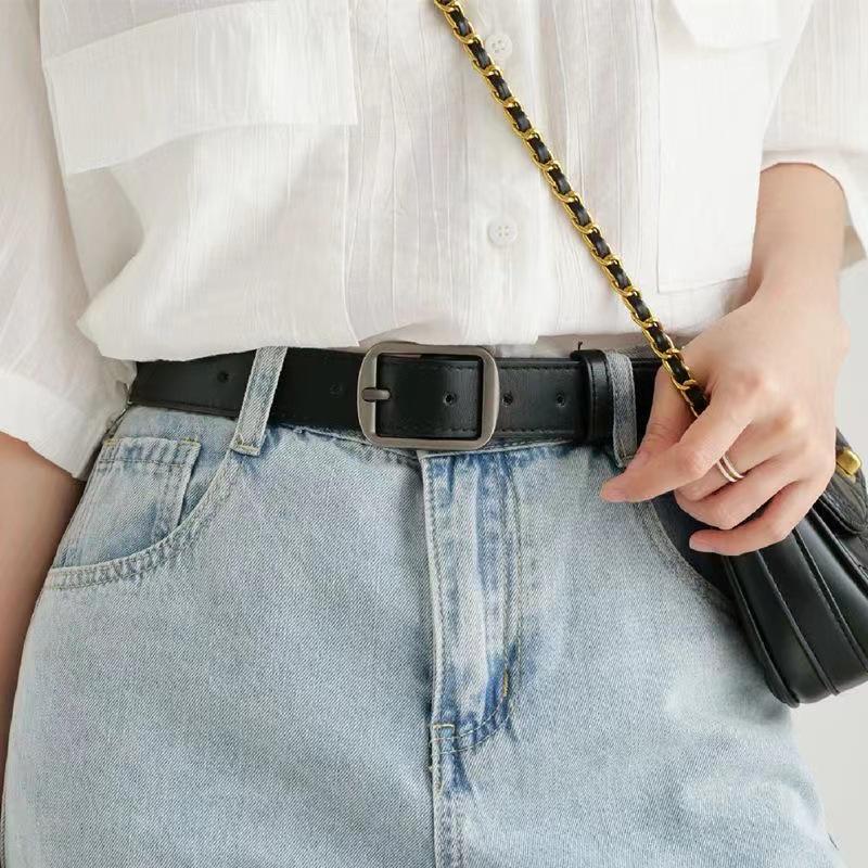 Korean Style Unisex Matte Silver Belt - Versatile for Jeans and Decorative Use
