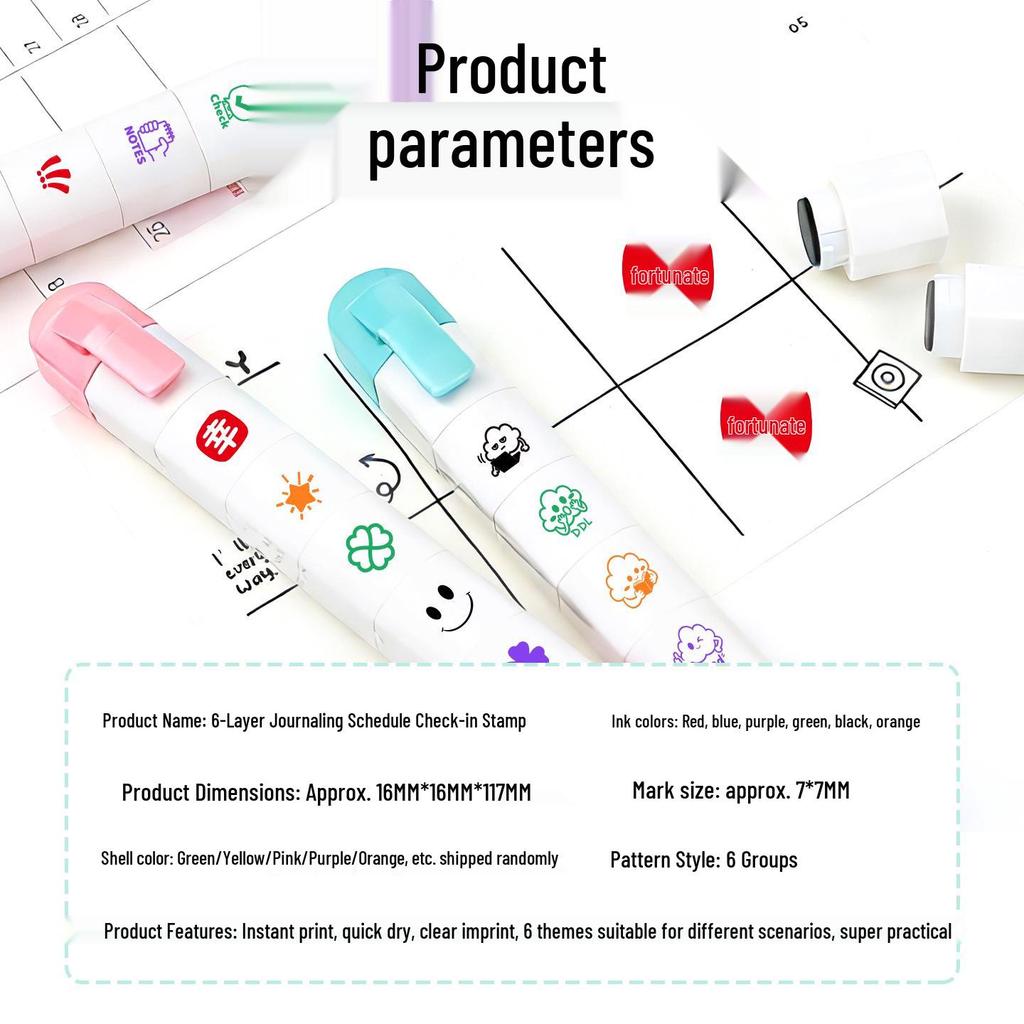 JYX Mini Multi-Head Stamp Mood Marker for DIY Planner Decoration